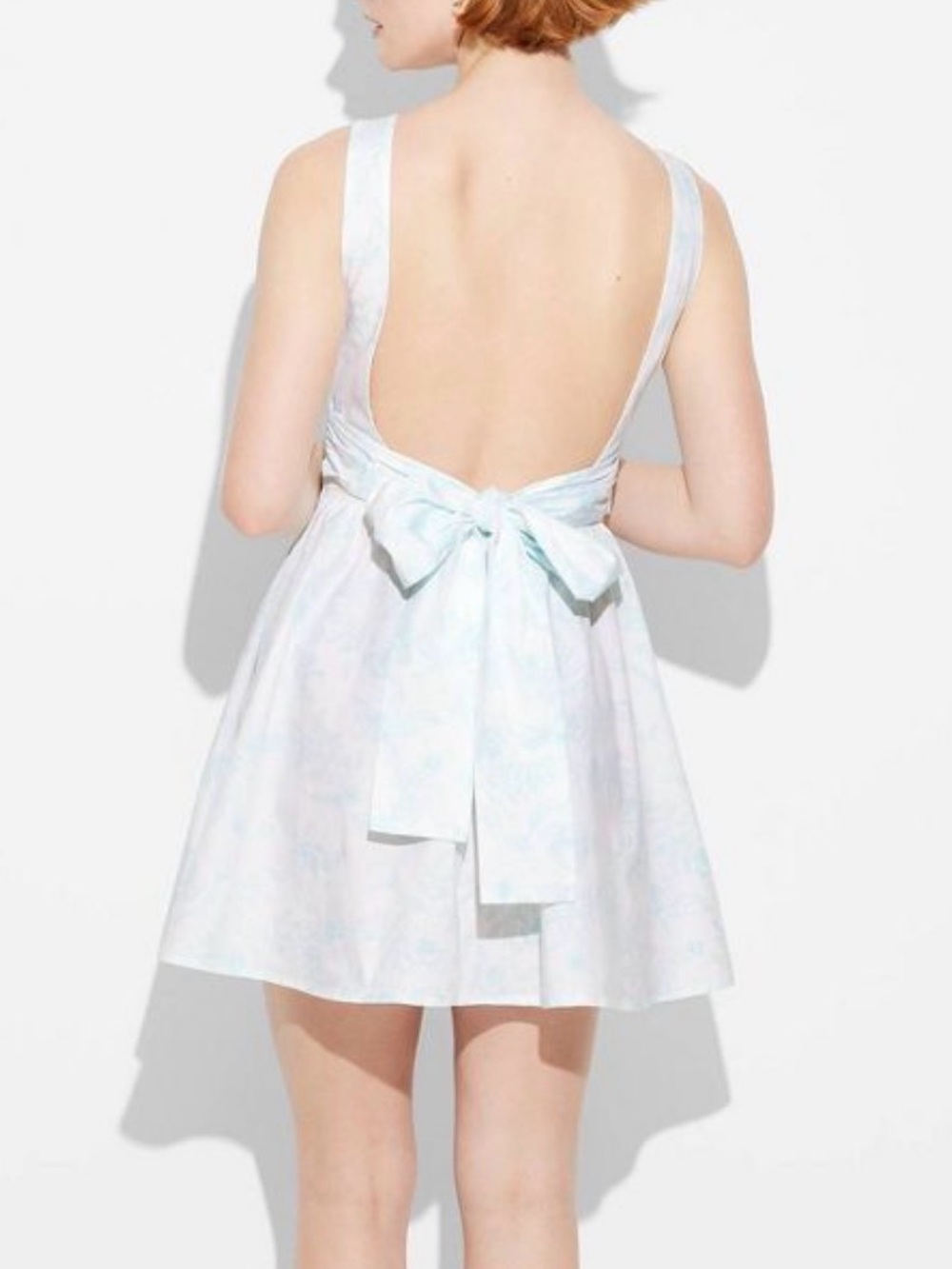 wild fable Pastel Blue White Tie-Back Mini Dress